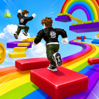 Play Obby Rainbow Parkour Two Player now!